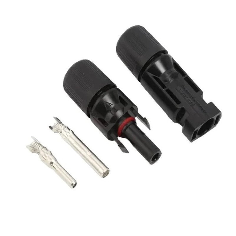 PAIRE DE CONNECTEURS MC4 M/F POUR CÂBLE EN 4/6MM²